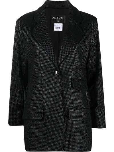 Pre-owned Chanel 2011 Saint Tropez Lurex Blazer In Black