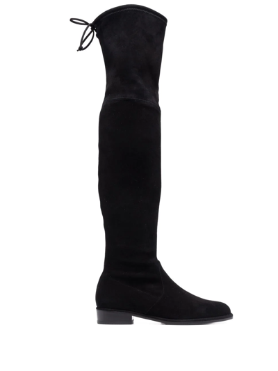 Stuart Weitzman Tie-fastened Thigh High Boots In Black