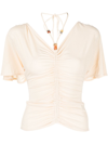 A.L.C NINA RUCHED HALTERNECK TOP