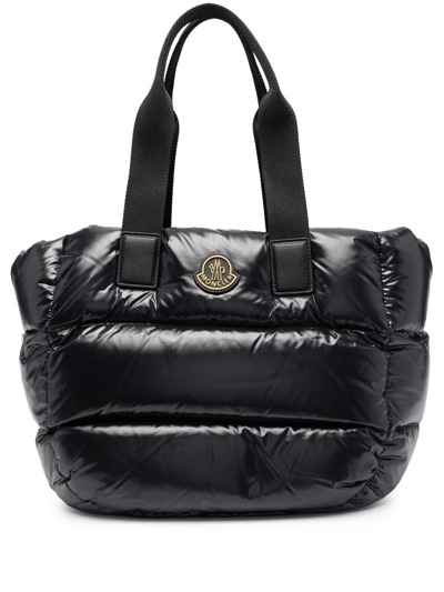 Moncler Logo-patch Padded Tote Bag In Black