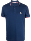 Moncler Twin Tip Polo Shirt In Blue
