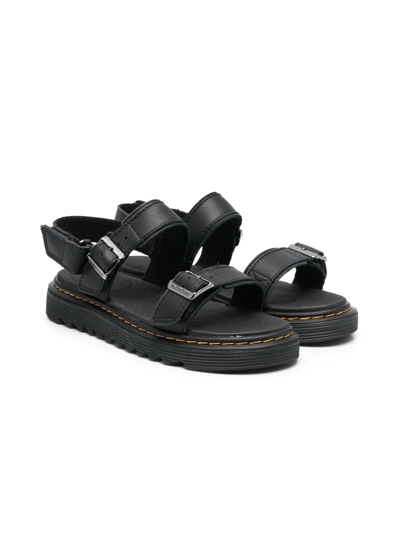 Dr. Martens Kids' Stellar Buckled Flat Sandals In Black