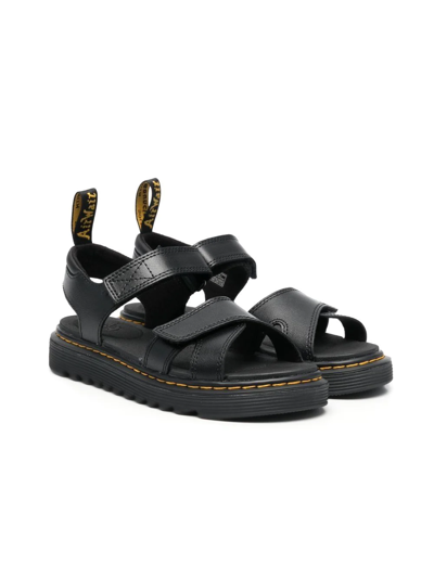 Dr. Martens' Kids' Vossie Double-strap Chunky Sandals In Black