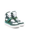 DSQUARED2 LEATHER PANELLED HIGH-TOP SNEAKERS