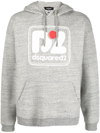 Dsquared2 Camo Patch Anorak Sweatshirt With Drawstring Hood In Grey