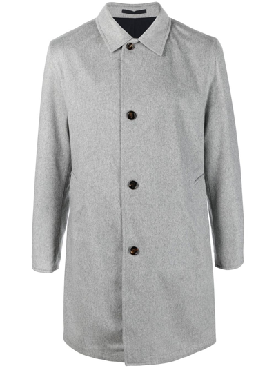 Kired Reversible Single-breasted Cashmere Coat In Grey