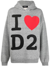 Dsquared2 Graphic-print Cotton Hoodie In Grey