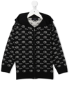 Emporio Armani Kids' Little Boy's & Boy's Jacquard Eagle Zip-up Hooded Cardigan In Navy