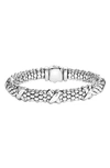 Lagos Signature Sterling Silver X Station Caviar Bracelet In Sterling Silver