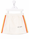 Palm Angels Side-stripe Track Skirt In Beige
