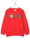 Moschino Kids' Logo Print Cotton Sweatshirt In Red