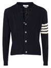 THOM BROWNE THOM BROWNE MEN'S BLUE WOOL CARDIGAN,MKC409AY1506415 2