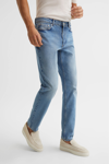 REISS WADE - WASHED BLUE WASHED TAPERED SLIM JEANS, UK 34 R