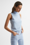 Reiss Edna Sleeveless Turtleneck Sweater In Blue