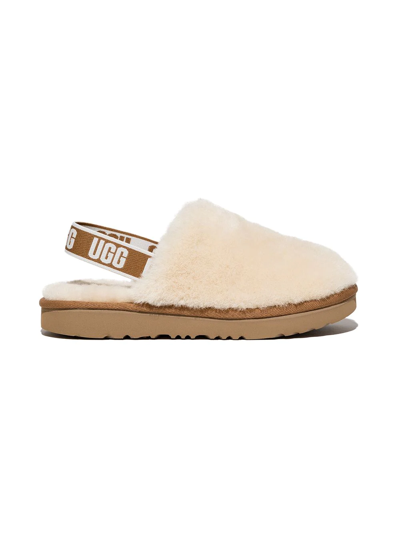Ugg Teen Logo-print Strap Sandals In Neutrals