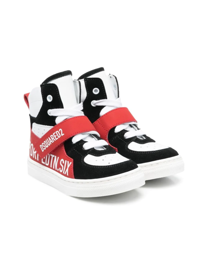 Dsquared2 Colour-block High-top Sneakers In White