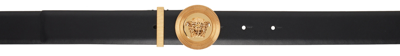 Versace Black Medusa Biggie Leather Belt In 1b00v Black-