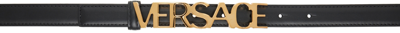 Versace Black Logo Belt In 1b00v Black-