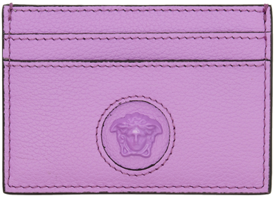 Versace Purple 'la Medusa' Card Holder In Violett