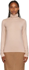 Baserange Beige Bamboo Turtleneck In Haptic