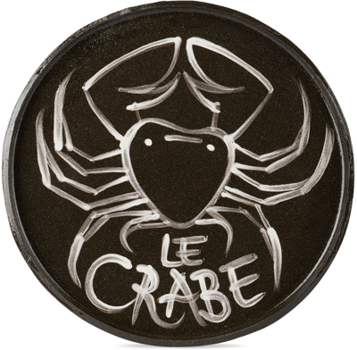 Harlie Brown Studio Ssense Exclusive Black Bonjour Monsieur Crabe Plate In Black Clay And White