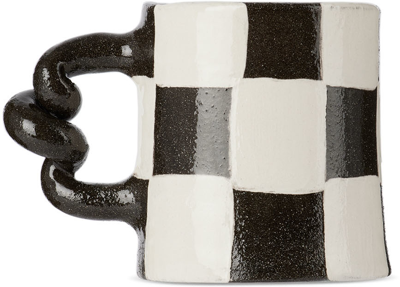 Harlie Brown Studio Ssense Exclusive Black & White Ceramic Mug In Black And White