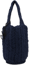 JW ANDERSON NAVY KNITTED SHOPPER BAG