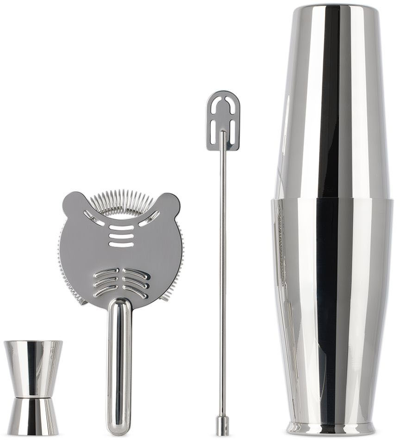 Alessi Boston Inox Cocktail Shaker Set In Stainless Steel