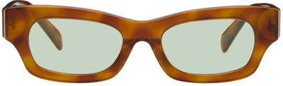 Bonnie Clyde Tortoiseshell Tomboy Sunglasses In Tortoise/green