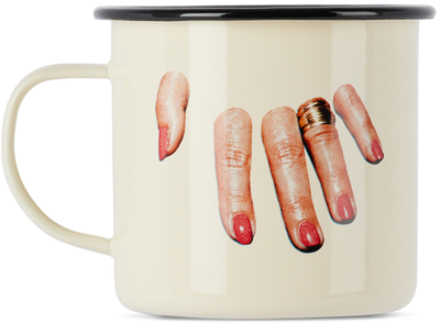 Seletti White Toiletpaper Edition Fingers Mug In Finger Hand