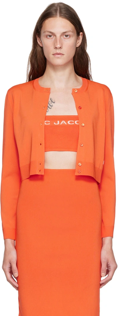Marc Jacobs Orange 'the Cropped Cardigan' Cardigan In 822 Dragon Fire