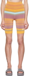 Marc Jacobs Horizontal-stripe Sports Shorts In 501 Purple Multi