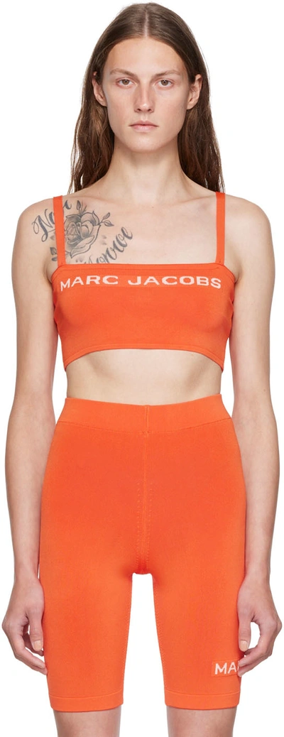 Marc Jacobs Orange Crop Top With Logo Lettering