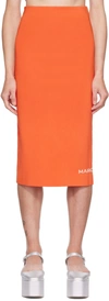 MARC JACOBS ORANGE 'THE TUBE' MIDI SKIRT