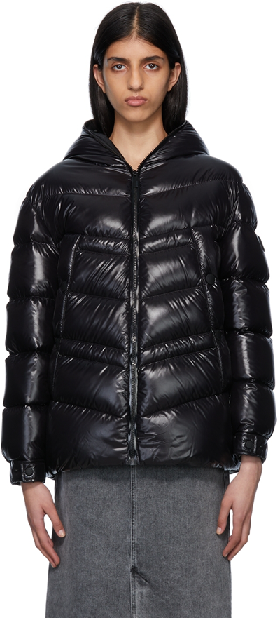 Moncler Mainline Clair Hooded Down Jacket In Black