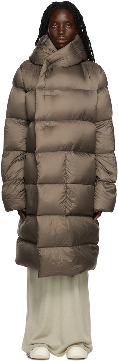 Rick Owens Funnel-neck Quilted Shell-down Jacket In Grey