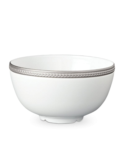 L'objet Soie Tressee Platinum Cereal Bowl In White