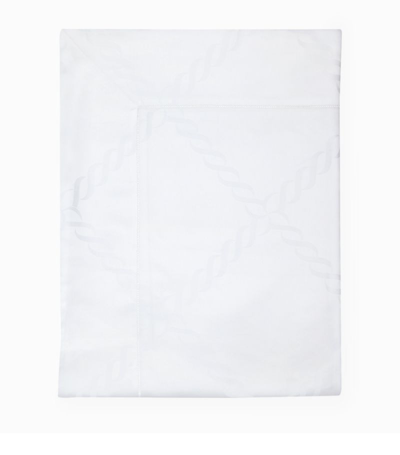 Pratesi Treccia Super King Flat Sheet (300cm X 270cm) In White