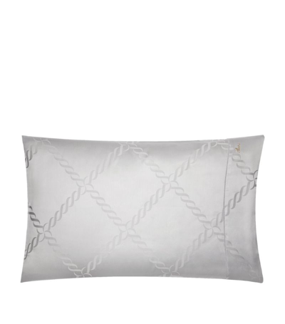 Pratesi Ori Treccia Bolster Pillowcase (13cm X 41cm) In Grey