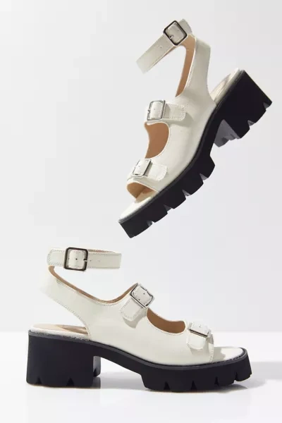 Bc Footwear On The Prowl Buckle Sandal In Ivory