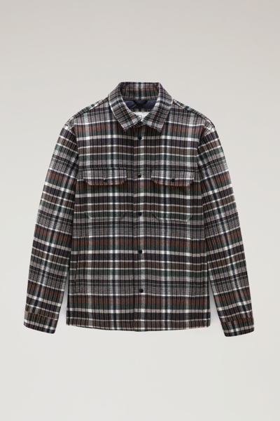 Woolrich Plaid Check-print Shirt Jacket In Green Check