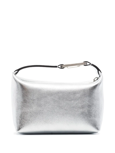 Eéra Mini Moon Metallic-leather Bag In Silver