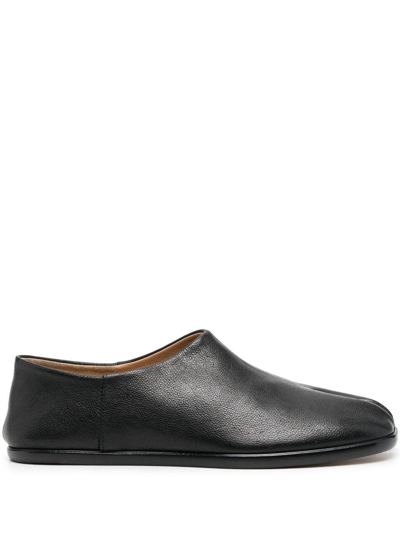 Maison Margiela Tabi Leather Slip-on Loafers In Black
