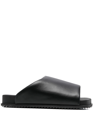 Yume Yume Finn Leather Slides In Schwarz