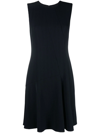 Theory Sleeveless Crewneck Fit & Flare Midi Dress In Black