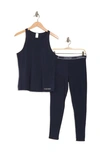 Calvin Klein Women's 2-piece Solid Tank Top & Leggings Set In Shoreline