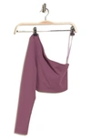 Susana Monaco One-shoulder Crop Top In Amethyst