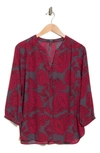 Nydj High/low Crepe Blouse In Roxbury Blooms