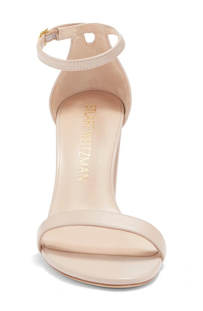 Stuart Weitzman Nearlynude Ankle Strap Sandal In Adobe Leather