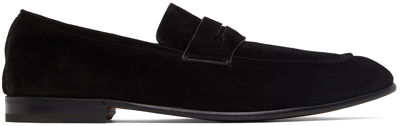 Zegna Black 'l'asola' Penny Loafers In Grey